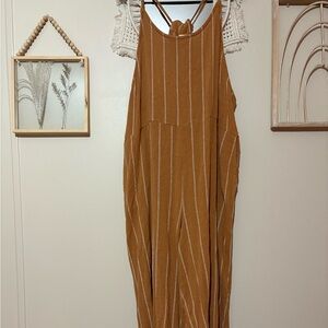 World Market Striped Jumpsuit L/XL